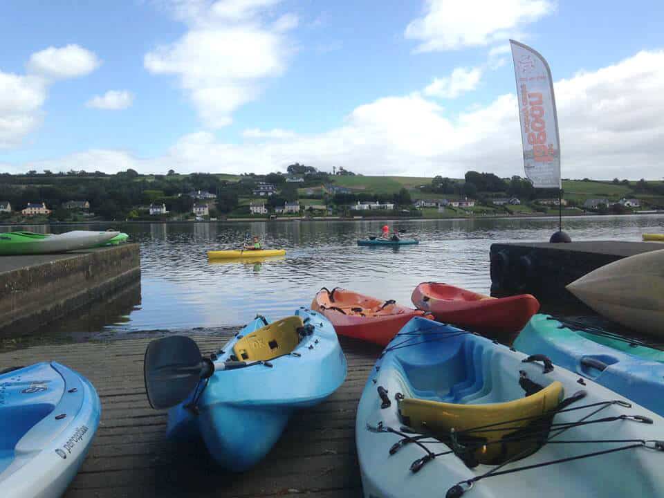 Kayaks on bank of the Lagoon Activity Centre